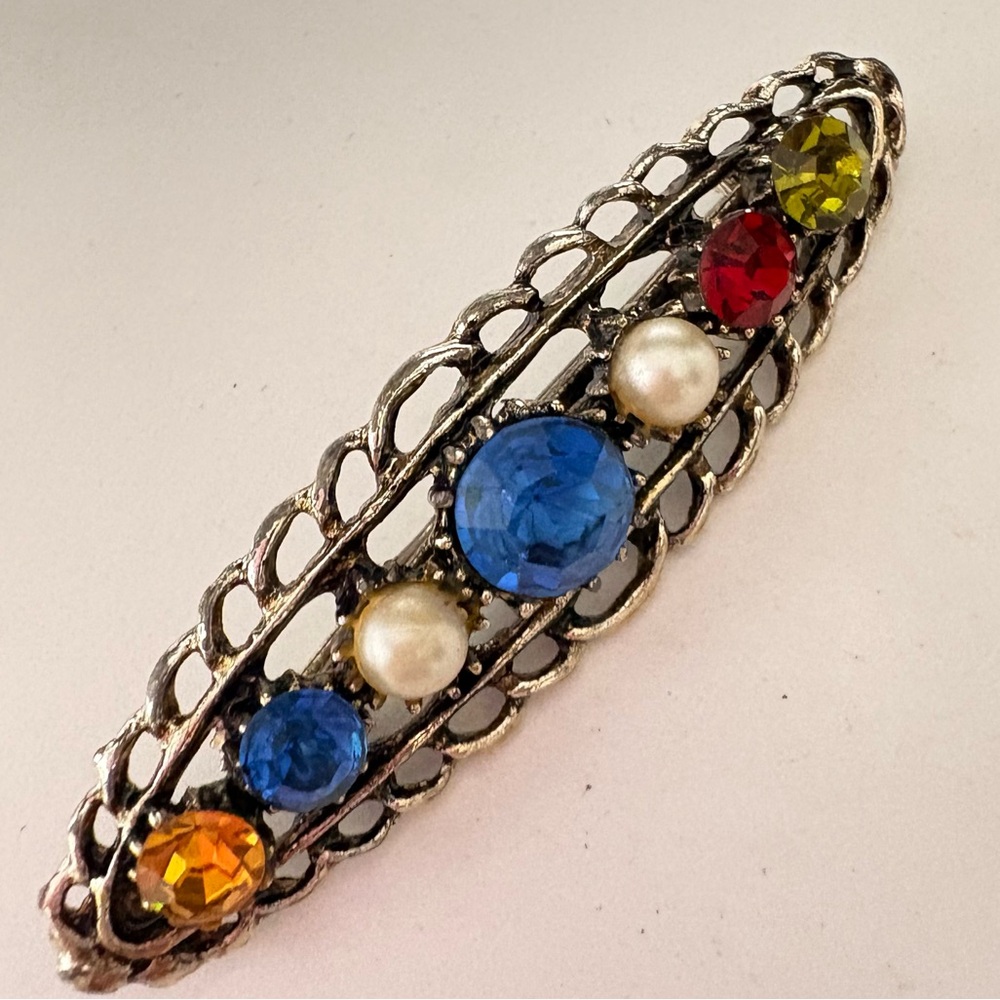 Vintage Multi-Color rhinestones, Brooch